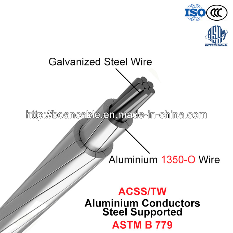  Acss/Tw, condutores de alumínio (com suporte de aço ASTM B 857)