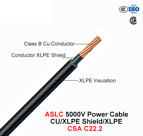  Aslc, Cable de alimentación, Cu/Escudo XLPE/aislamiento XLPE, 5000V, 1/C (CSA C22.2)