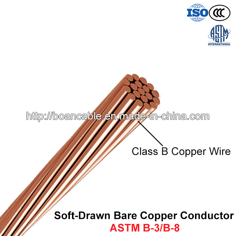 Bcc Soft-Drawn Conductor de cobre desnudo (ASTM B3/B8)