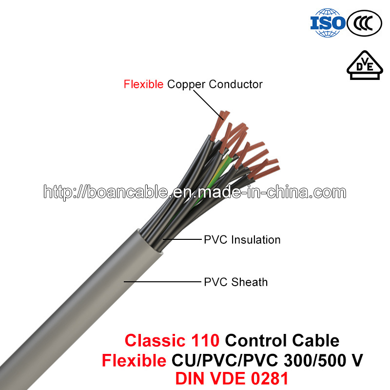  Classico 110, cavo di controllo, Cu/PVC/PVC flessibile, 300/500 di V (VDE 0281 di BACCANO)