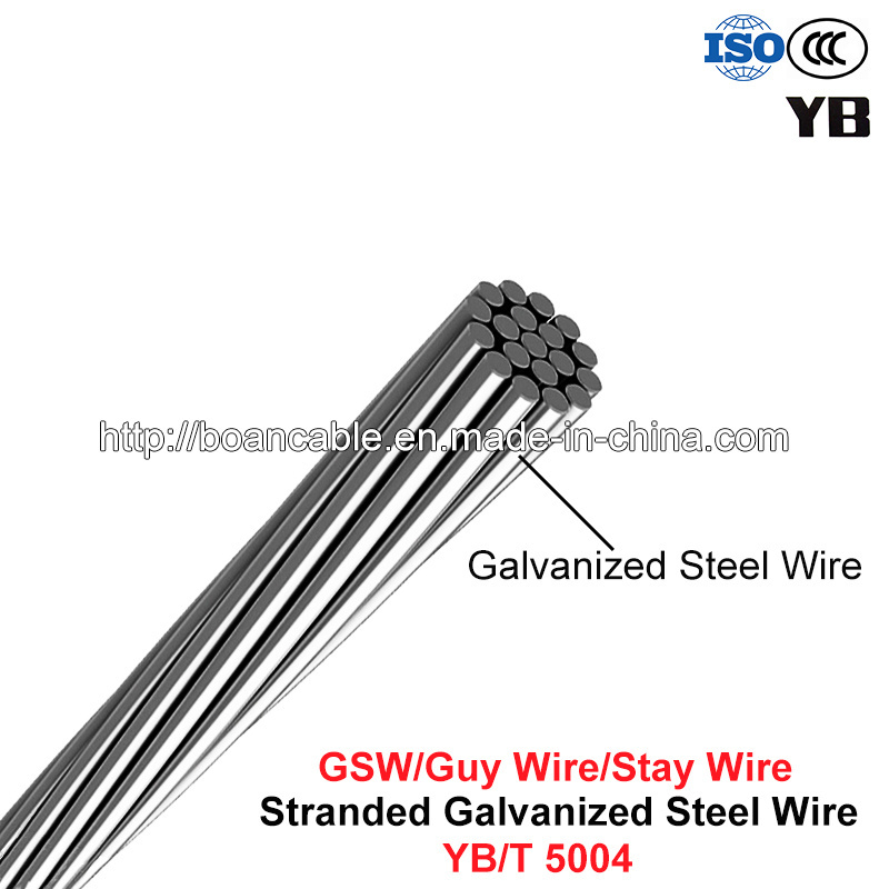  A Gsw, fio de aço galvanizado, Guy Wire permanecer Fio (YB/T 5004)