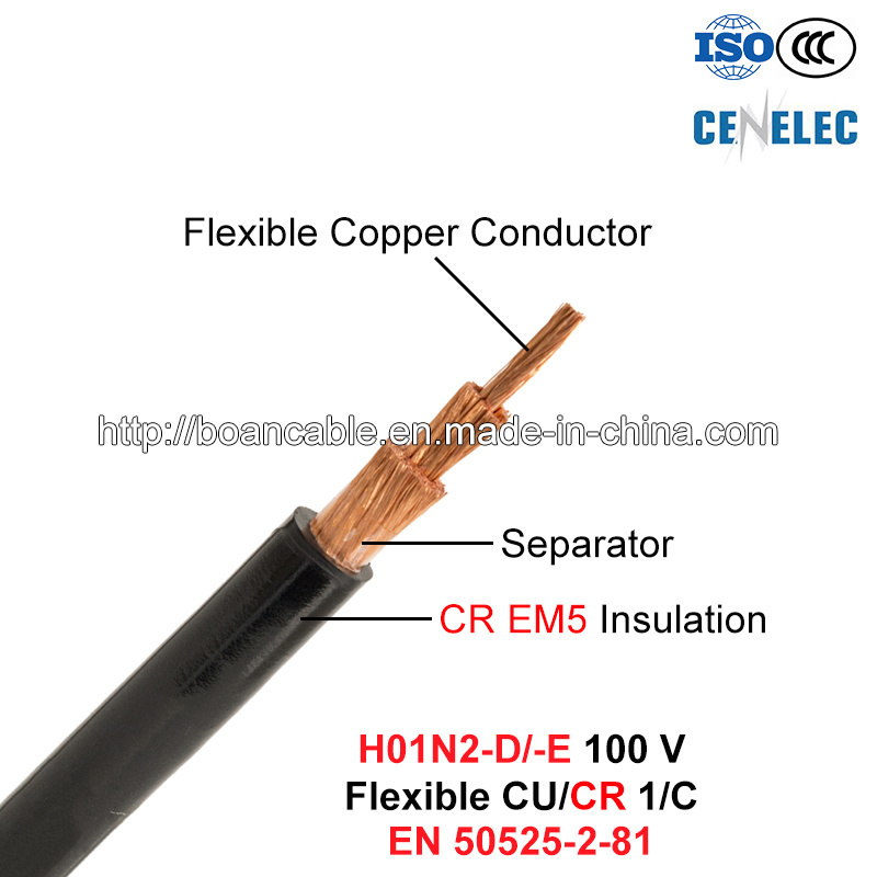 H01N2-D/-E, cable de soldadura, 100 V, Flexible Cu/Cr (EN 50525-2-81)