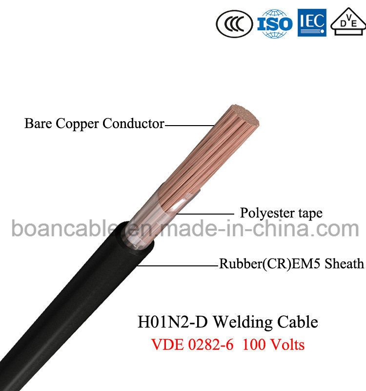 H01n2-D & de Kabel van het Lassen h01n2-E, 100volts, VDE 0282-6
