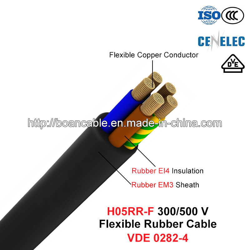  H05RR-F, cable de goma flexible de 300/500 V, Cu/EPR/Cr (BS 7919/VDE 0282-4)