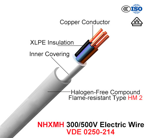  Nhxmh, collegare elettrico, 300/500 di V, cavo di Cu/XLPE/Lszh (LSOH) (VDE 0250-214)