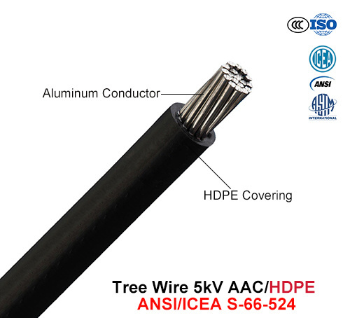 Tree Wire, Aerial Cable, 5 Kv, AAC/HDPE (ANSI/ICEA S-66-524)