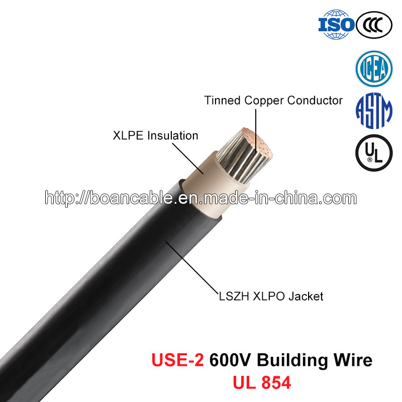  Используйте 2, провод, 600 V, консервированных Cu/XLPE/Lszh (UL 854)