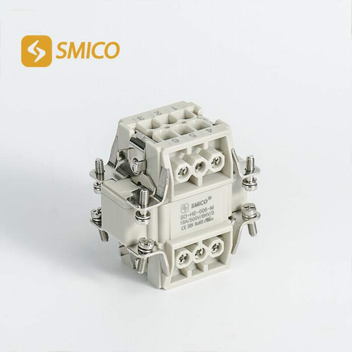 09330062601 So-He-006-F 16A 500V 6pin Female Industrial Automotive Heavy Duty Connector Screw Terminal Connector
