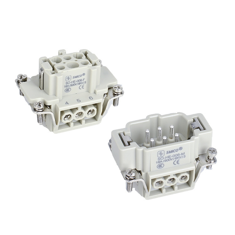 500V 16A 6pins He-006-M/F Male and Female Waterproof Heavy Duty Connector Insert Contact