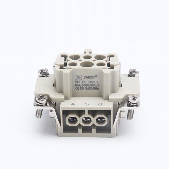 Heavy Duty 6 Pin Connector Rectangular Connector Power Cable Wire Connector Harting 09330062701