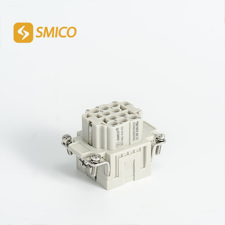 Hee-010 Industrial Crimp Terminal Copper Alloy 10 Pins Current 16A Voltage 500V Heavy-Duty Connector