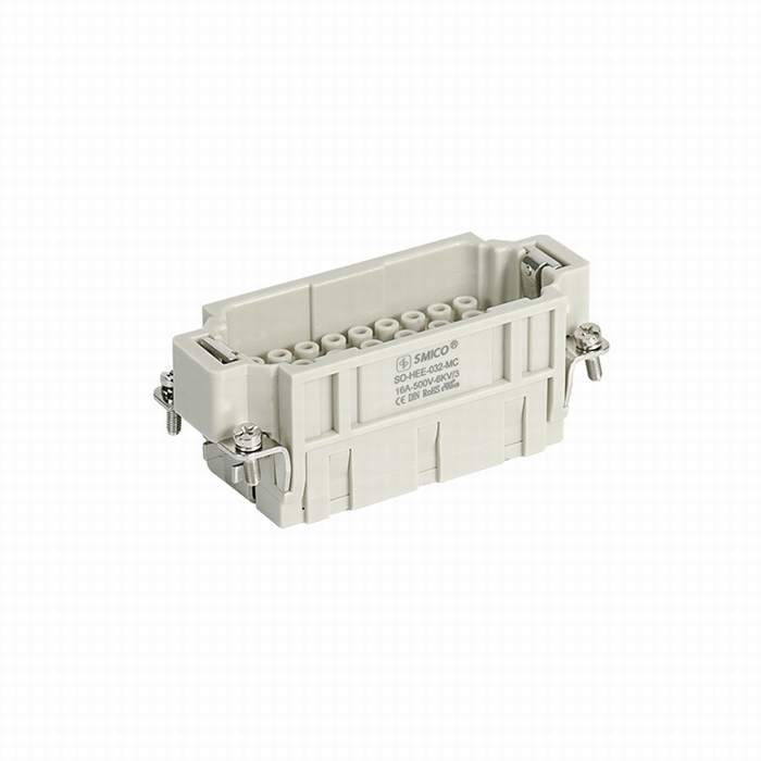 
                                 Hee 032 Pin-rechteckiger Hochleistungsverbinder mit Falz-Kabelschuh 16A 500V 09320323001                            