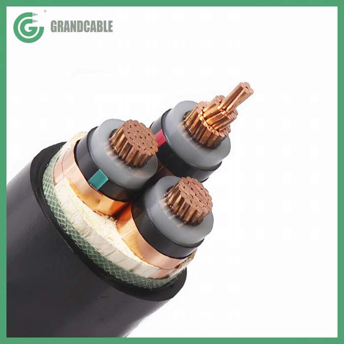 
                                 3CX240кв. мм 11кв CU/XLPE/PVC меди изолированный МВ подземный кабель питания для 33/11кв подстанции                            