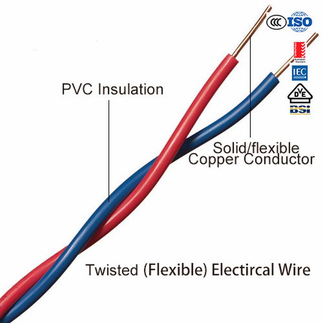 
                                 300/500V torcido fio elétrico flexível para iluminação de casa                            