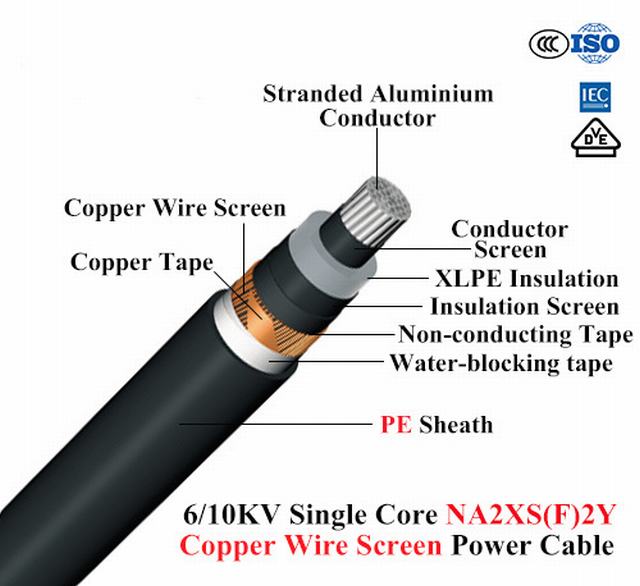 
                                 8.7/10kv XLPE Conductor de cobre y aluminio Cable con revestimiento exterior de PVC                            