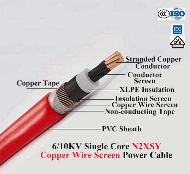 8.7/10kv PVC Sheathed Copper Conductor Cable, Power Cable