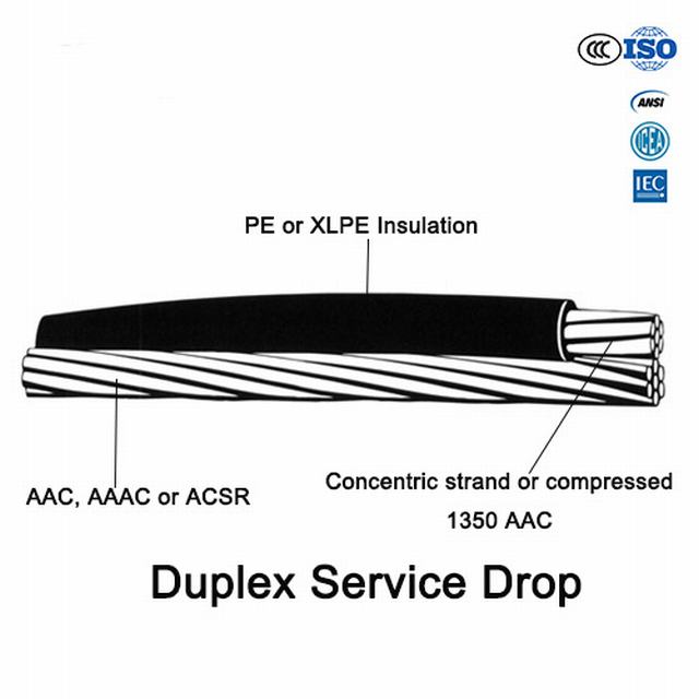 
                                 ASTM / BS standaard Henan Aerial Duplex XLPE ABC-kabel                            