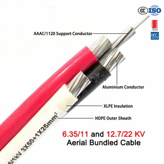 
                                 Со стандартом ASTM 11кв алюминиевый XLPE изолированный кабель питания ABC                            