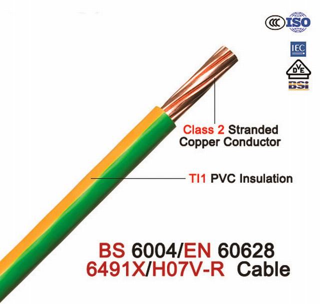 
                                 BS6004/Es60628 Standaard Class2 koperen conductor Ho7V-R-kabel                            