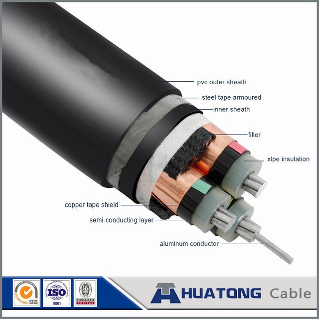 
                                 Conductor de cobre blindado con alambre de acero aislante XLPE Cable de alimentación                            