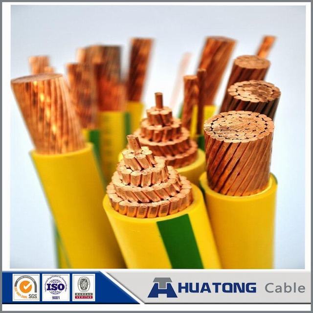 Low Voltage 450/750V Copper Conductor PVC / XLPE Insulated Yellow Green Earth Wire Electric Wire