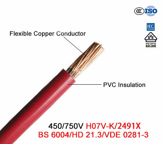 
                                 Basse tension du fil électrique en PVC, le fil de bâtiment, Fil de cuivre 450/750V                            
