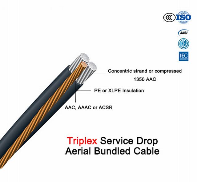 XLPE Insulated 33kv Aerial Bundle Cable ABC One Phase Cable