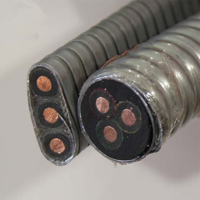  Bombeo Sumergible Cable de la bomba de aceite 2AWG*3 Cable de la armadura de la dirección de núcleo