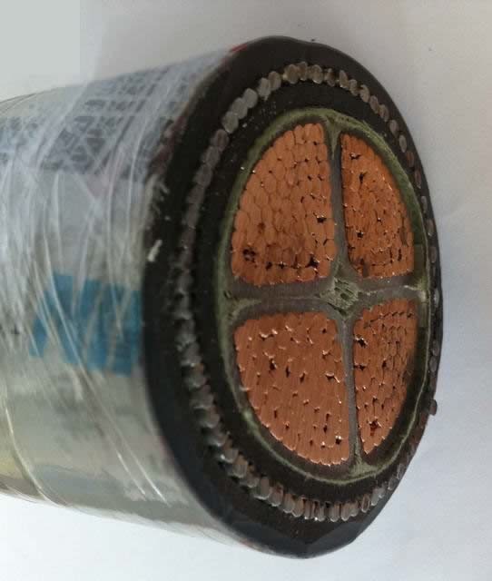  L'IEC 26/35kv standard XLPE ha isolato il nastro di rame che protegge il cavo elettrico corazzato inguainato PVC del filo di acciaio