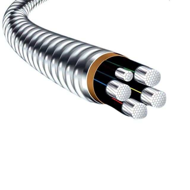 Interlocked Aluminum Alloy Armoured Mc Xhhw Power Cable 600 V 12/3 12/4 8/3 6/3 2/0 4/0 250 AWG Copper Aluminum Conductor Cable