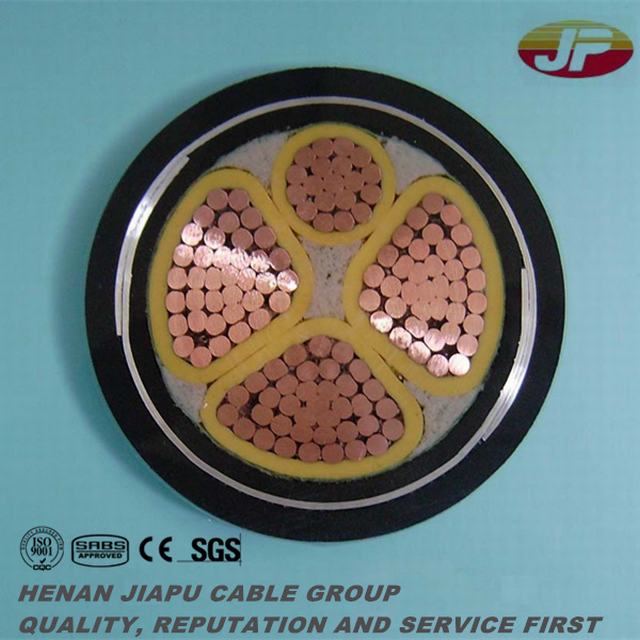  0.6/1kv circulaire de multi-coeurs, Al compactés ou Cu/PVC/câble d'alimentation Unarmoured PVC