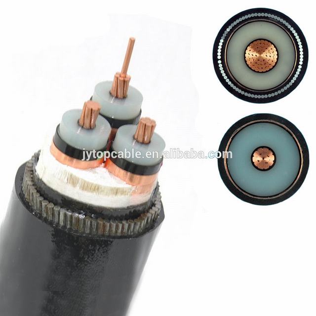  26/35kv Conductor de cobre con aislamiento XLPE Cable de alimentación 3x240mm