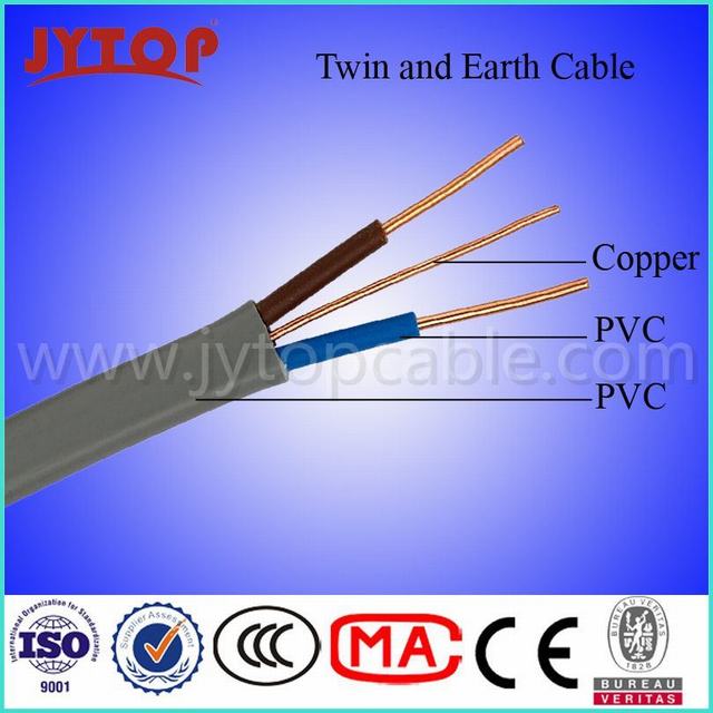  300/500V 2,5mm Twin e cabo de massa com certificado CE