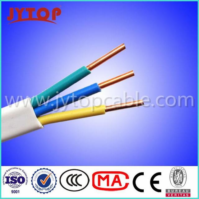  300/500V isolés en PVC avec certificat CE câble plat