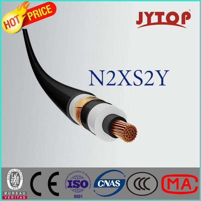  N2xs2y, câble en cuivre avec isolation XLPE 20.3/35 Kv, fil d'acier plat, câble blindé avec conducteur en cuivre simple coeur
