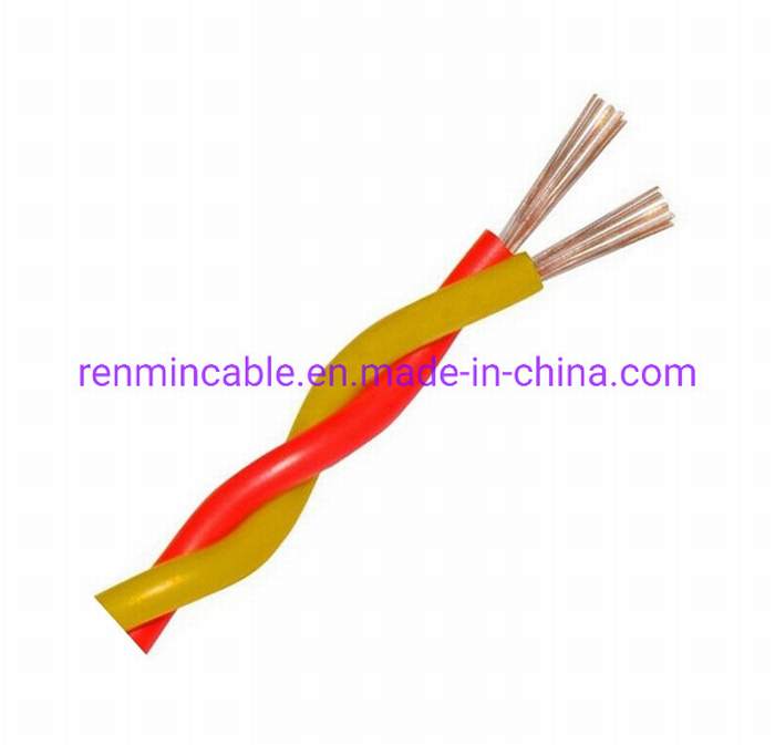 
                                 2X2.5mm2 con aislamiento de PVC suave Rvs Cable eléctrico de cobre trenzado                            