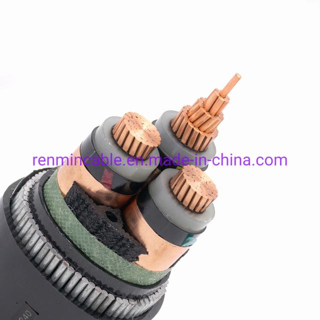 3*1.5mm2 Copper Conductor 3 Core XLPE Insulation Screen PVC Sheath Middle Voltage Power Cable