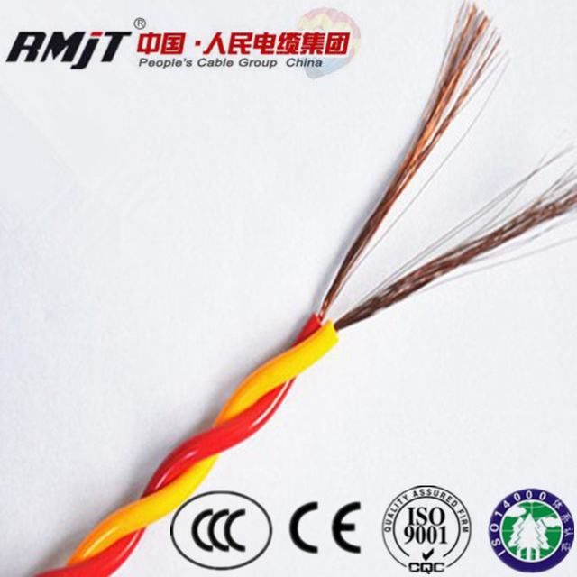
                                 300V Zr Rvs Cable eléctrico de 2 núcleos de 0,75mm 1,0 mm 1,5 mm 2,5 mm 4mm cable de cobre trenzado de desnuda                            