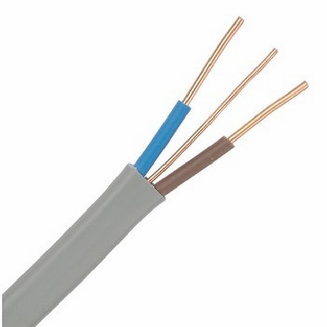 
                                 Conducteur en cuivre souple prix d'usine isolant en PVC de deux noyaux 300/300V le fil électrique câble plat                            