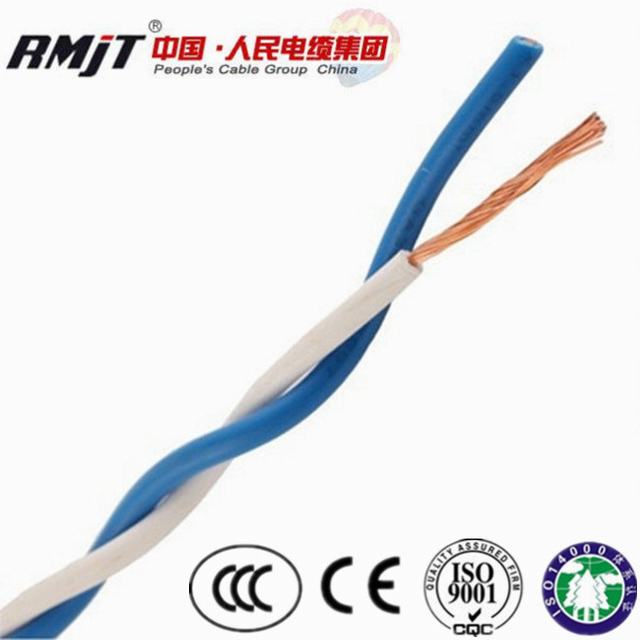  H05V-S2 de 0,5 mm de RVS 300/300V aislados en PVC flexible de par trenzado El cable eléctrico