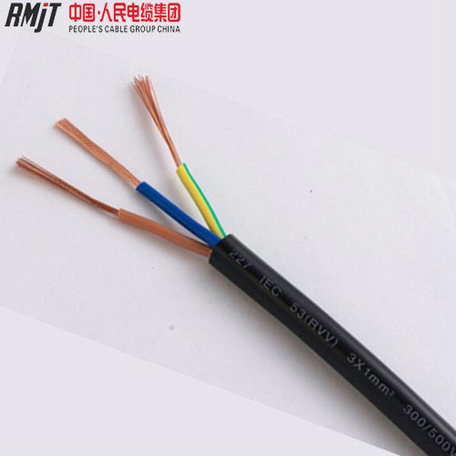 Низкое напряжение медного провода с изоляцией из ПВХ гибкий 3*1,5 мм2 Rvv кабель