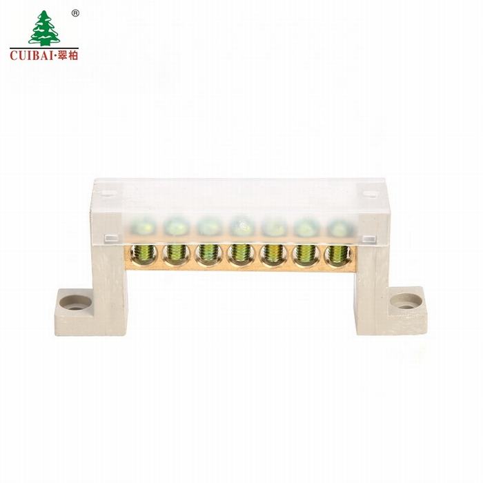 Natural Screw Earth Terminal Block 7ways with Plastic Holder