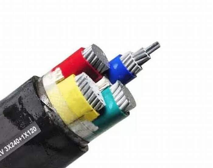 
                                 0.6/1kv blindados de cinta de acero de aluminio de cable eléctrico del conductor aislado XLPE LV Cable 3X240+1x120mm2                            