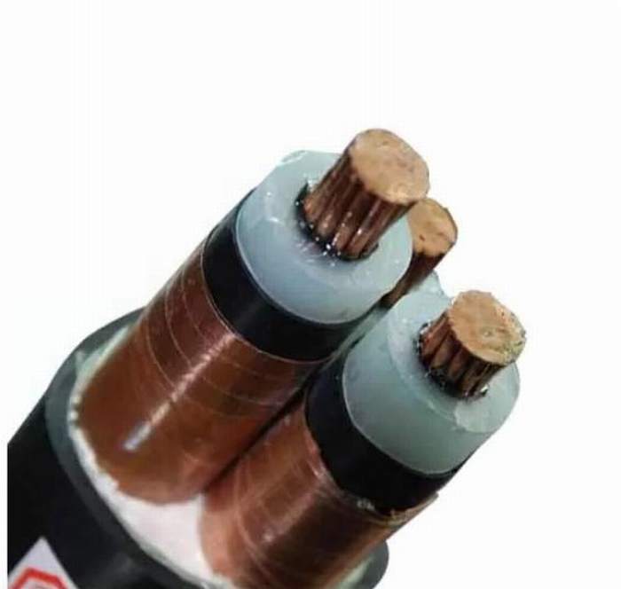 
                                 De 3 Núcleos de aislamiento XLPE recubierto de PVC cable con pantalla de cinta de cobre del cable de alimentación de voltaje medio                            