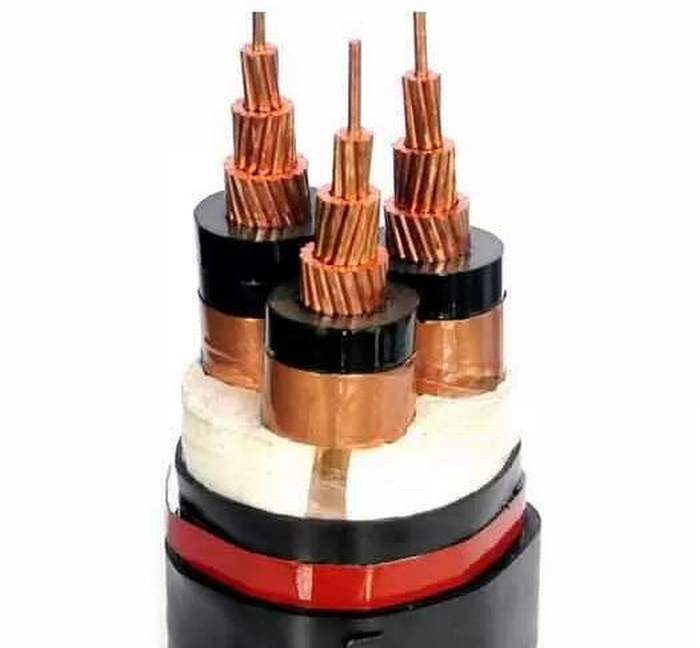 
                                 36кв 3 Core колпачок клеммы втягивающего реле медного провода бронированные сертифицированные Kema электрического кабеля                            