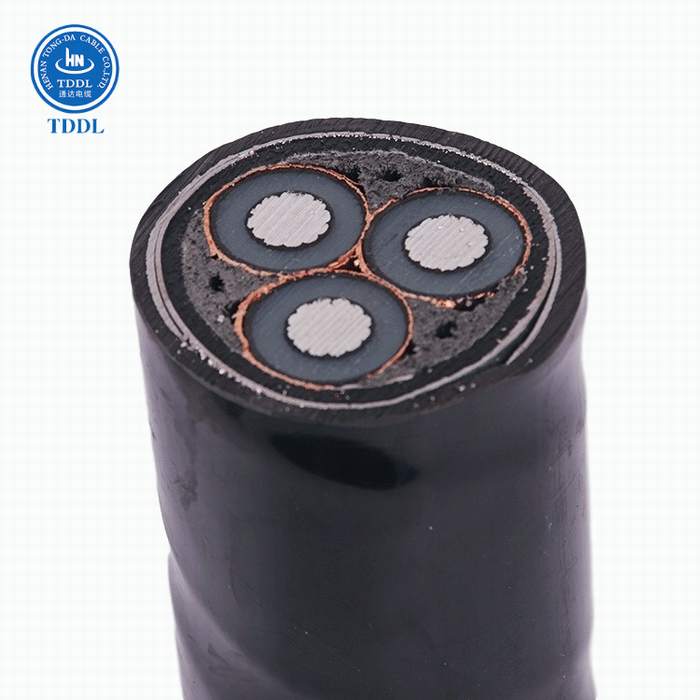 
                                 6/10Three-Core kv conducteurs en aluminium, isolation en polyéthylène réticulé, ruban d'acier blindés, avec gaine en PVC de Na2xseby Câble d'alimentation                            