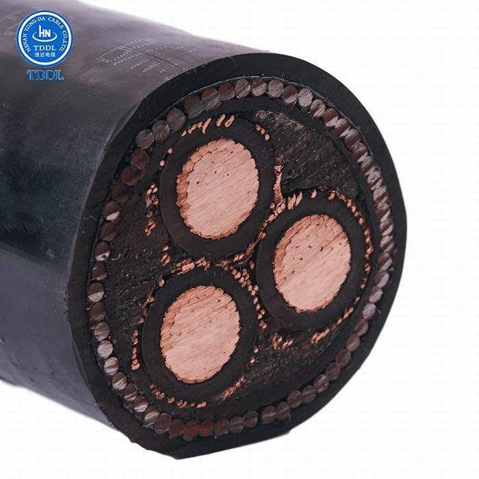 
                                 6/10Three-Core kv XLPE Conductor de cobre aislado de alambre de acero recubierto de PVC blindado N2xsery MV Cable de alimentación                            