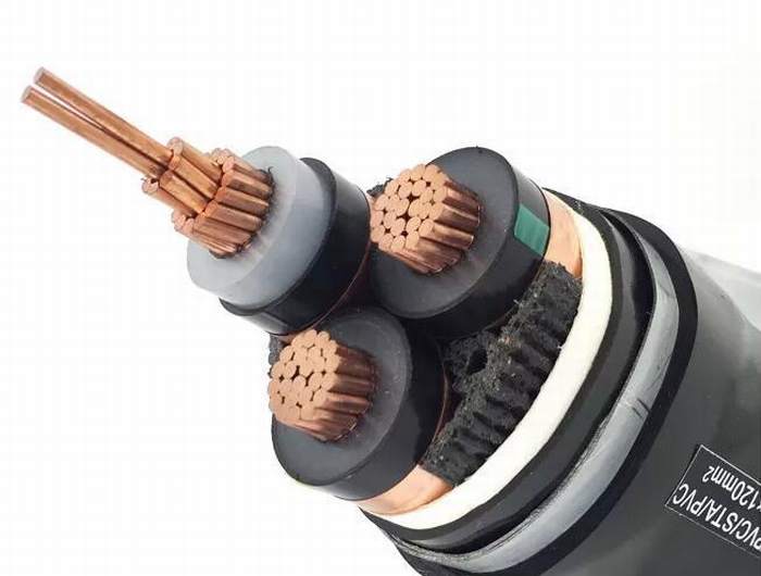 
                                 8.7/15kv 3X120 185 240 300mm2 Yjv22 Cable XLPE blindados Cu/XLPE/PVC/Sta/Cable de cobre PVC MV                            