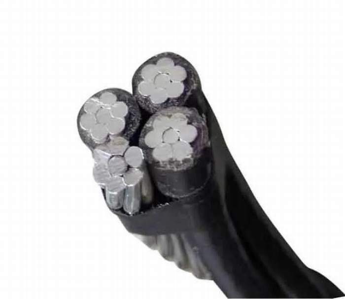 
                                 Câble d'ABC duplex, triplex, quadruplex Service Drop, isolés en polyéthylène réticulé à 4 coeurs conducteur en aluminium                            