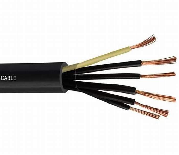 
                                 Aprobación Ce aislados en PVC negro con cable de control de los núcleos flexibles H07VV-F de Cables                            